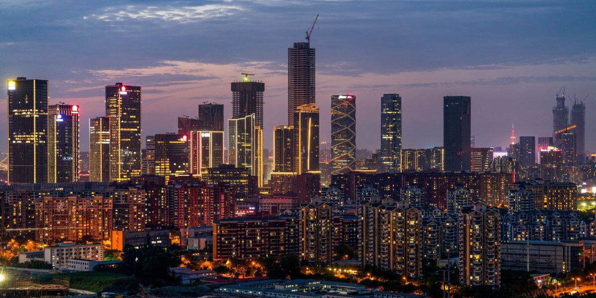 Modern city center, business center, in Nanjing
